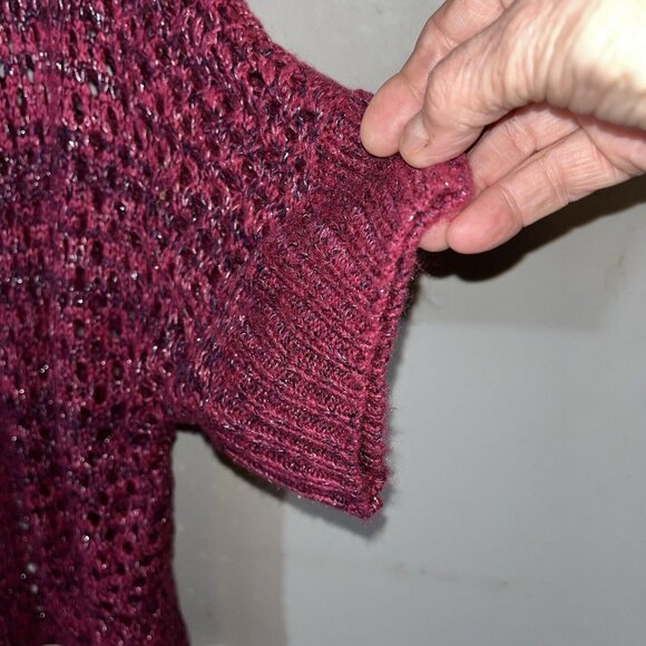 NWT Copper Key Cardigan Sweater Open Front Crochet Pink Purple Lightweight Sz M - Picture 3 of 8